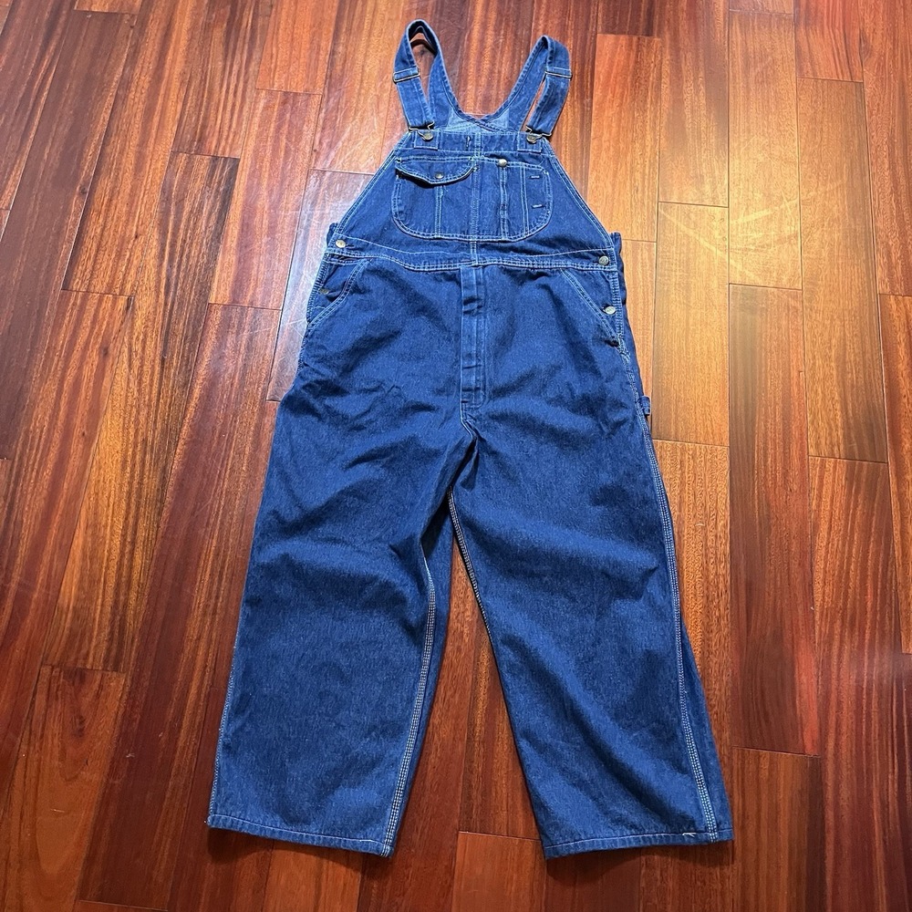 Key Bib Overall Denim Mens 40x30 Blue Carpenter Workwear Ranch Farm Utility